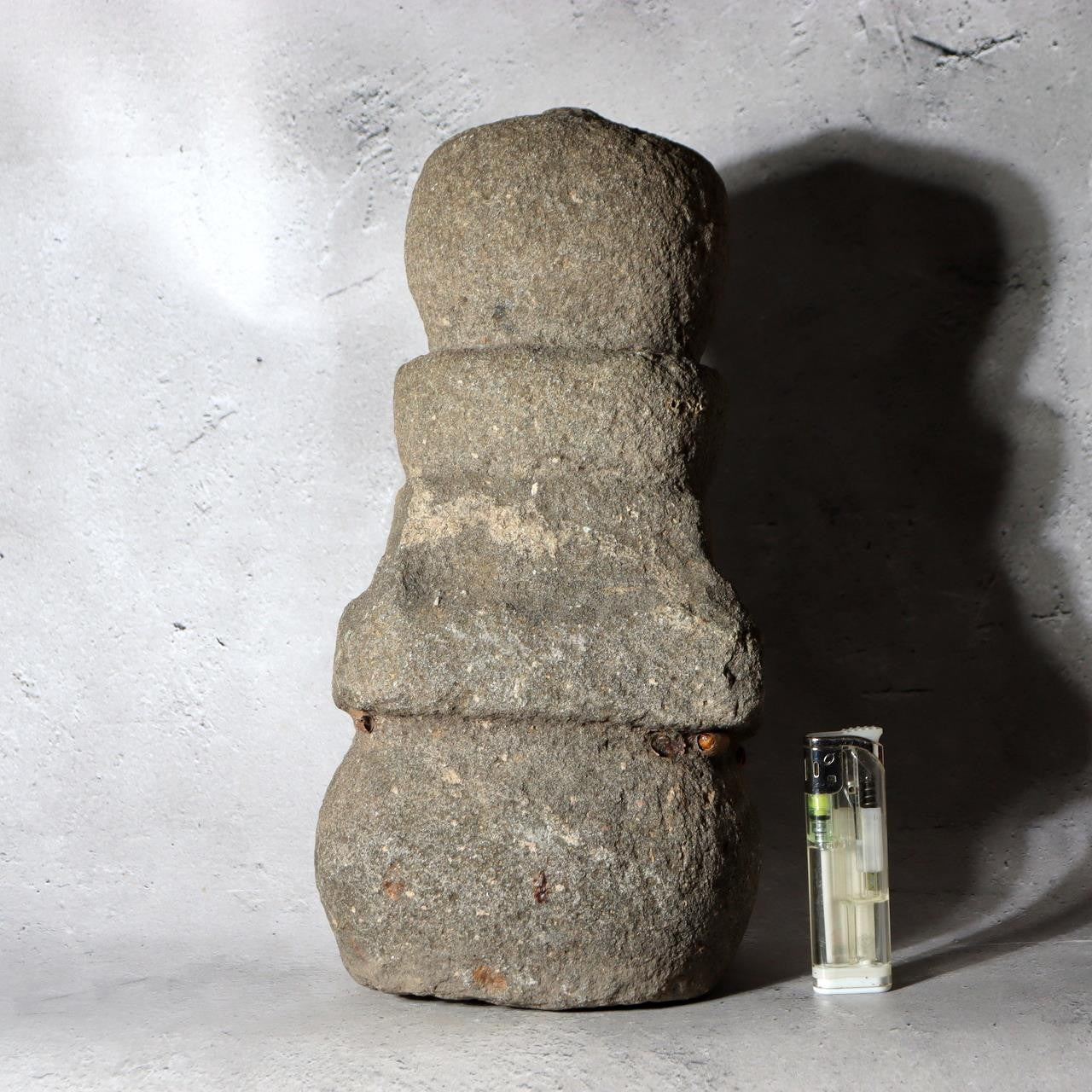 Antique Japanese Stone Gorinto Five-Element Pagoda Edo Period Maritime Shells0