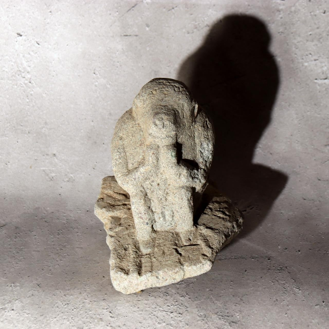 Japanese Antique Stone Monkey Statue Saru God Garden Ornament Zen Bonsai Folk Ar14