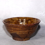 Antique Japanese Tanba Ware Tea Bowl Edo Period Wabi Sabi Mitate Chawan Amber2