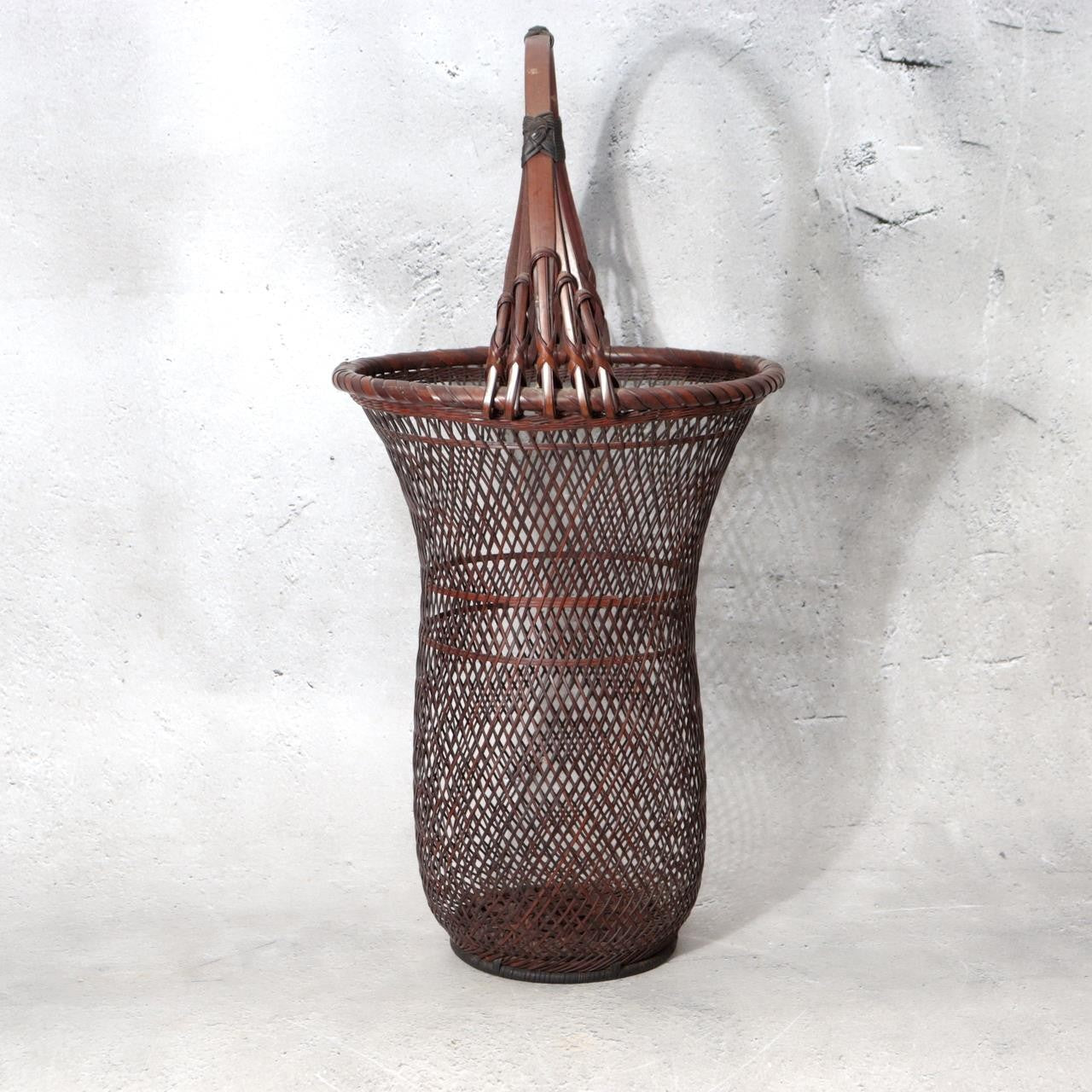 Japanese Woven Bamboo Flower Basket Chikusen Hanakago WO6151