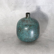 Vintage Japanese Bronze Vase Mottled Blue Green Patina BV7849