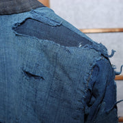 Antique Japanese Boro Noragi Hanten Jacket Sashiko Indigo Patchwork Rugged BRKW14