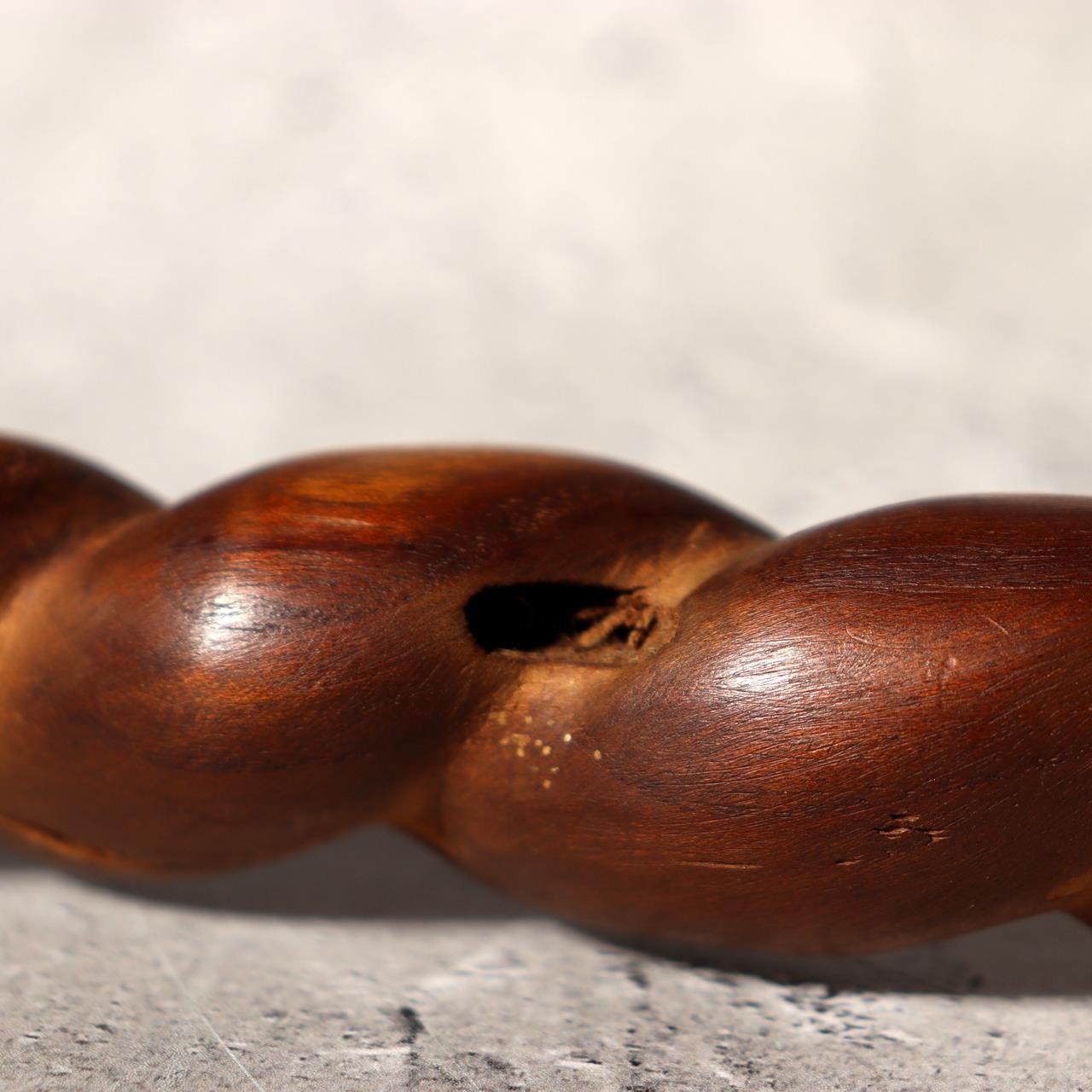 Japanese Antique Wooden Staff Shimenawa Spiral Twist Nyoi Buddhist Shinto 54cm7