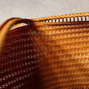 Japanese Bamboo Flower Basket Vase Hanakago Signed Chagetsu Ikebana Woven WO5238