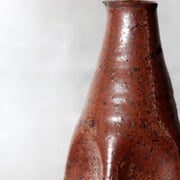 Late Edo Japanese Tamba Ware Kurikawa-Glazed Faceted Tokkuri Sake Bottle with Bo7