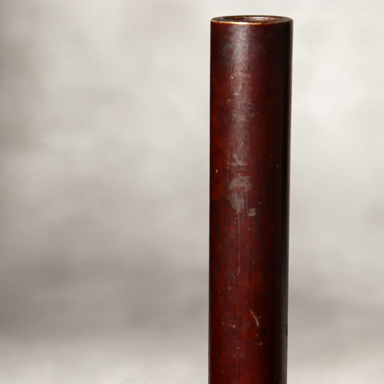 Vintage Japanese Bronze Bud Vase Long Neck Reddish Brown Patina Ikebana Zen BV725