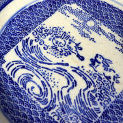 Antique Japanese Imari Transferware Set Rabbit Wave Bowl & Two Rooster Dishes13