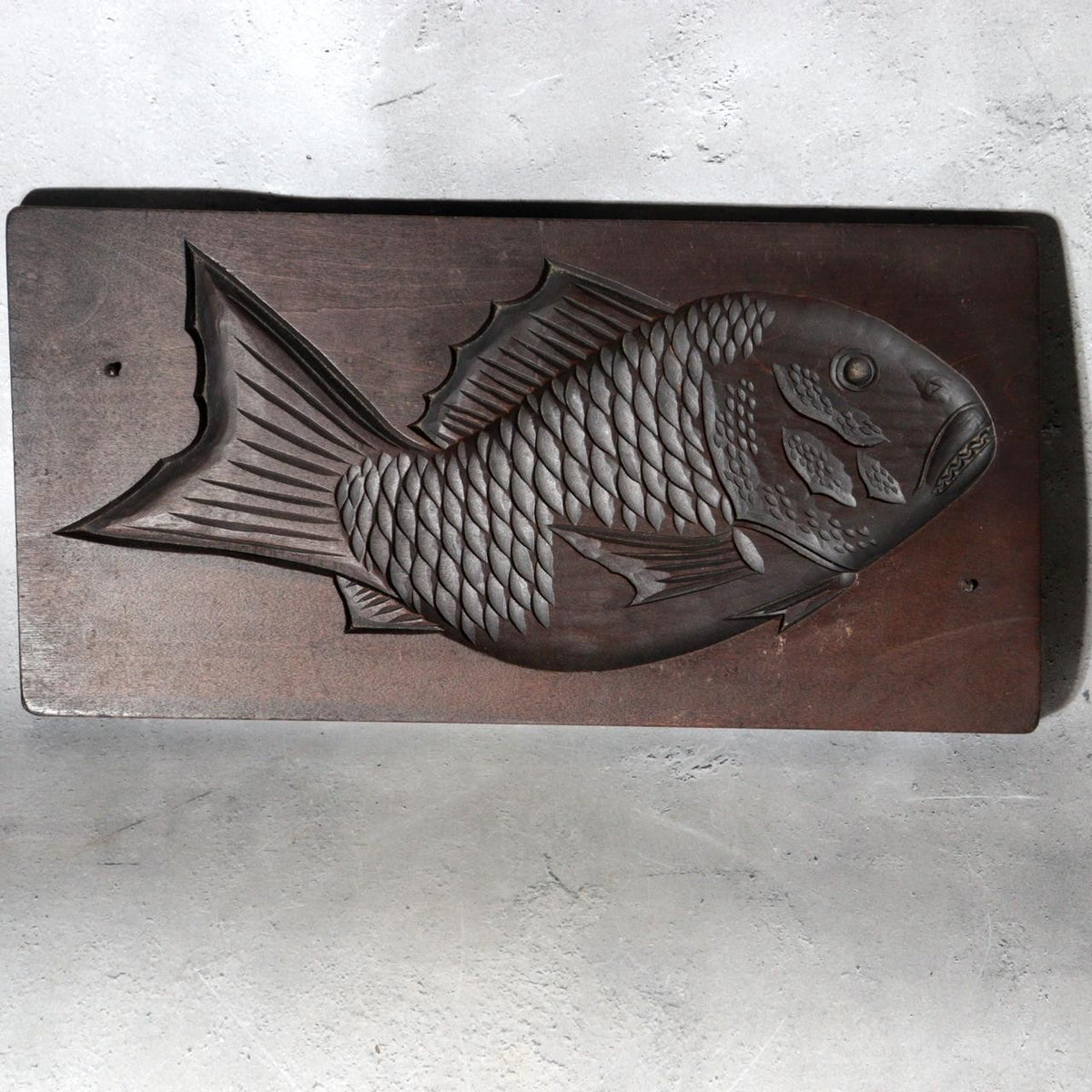 Taisho Showa Japanese Wooden Kashigata Sweets Mold Tai Sea Bream WO6600