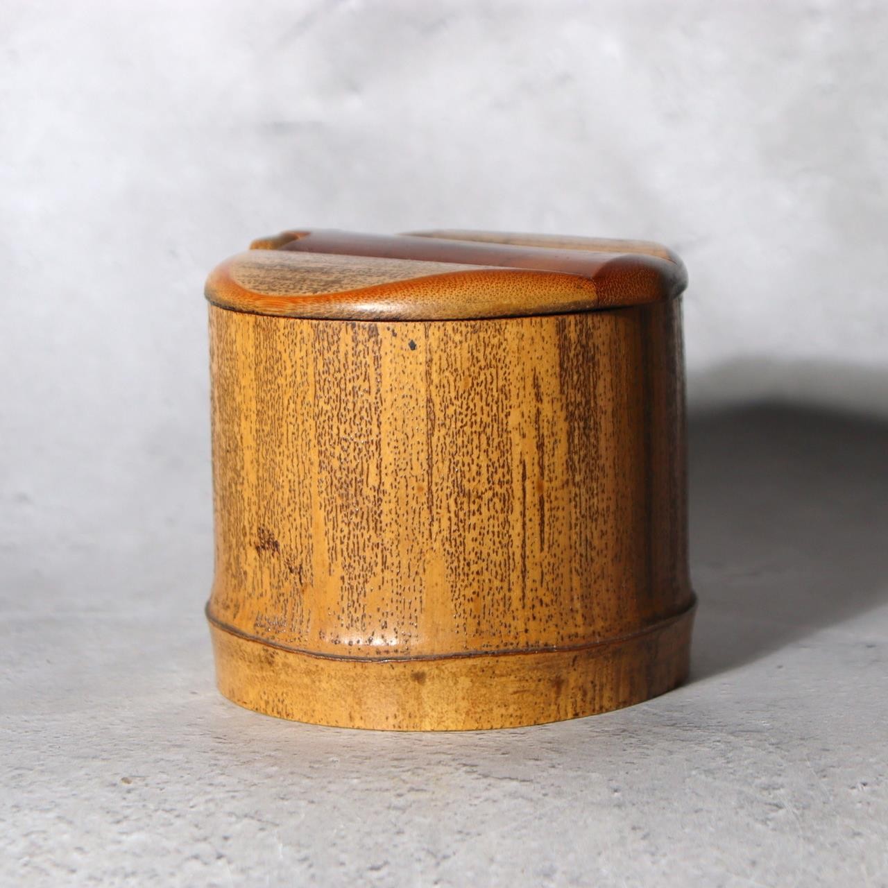 Vintage Japanese Bamboo Lidded Box Hakone Yosegi Chest Lacquer Sake Cup Set14