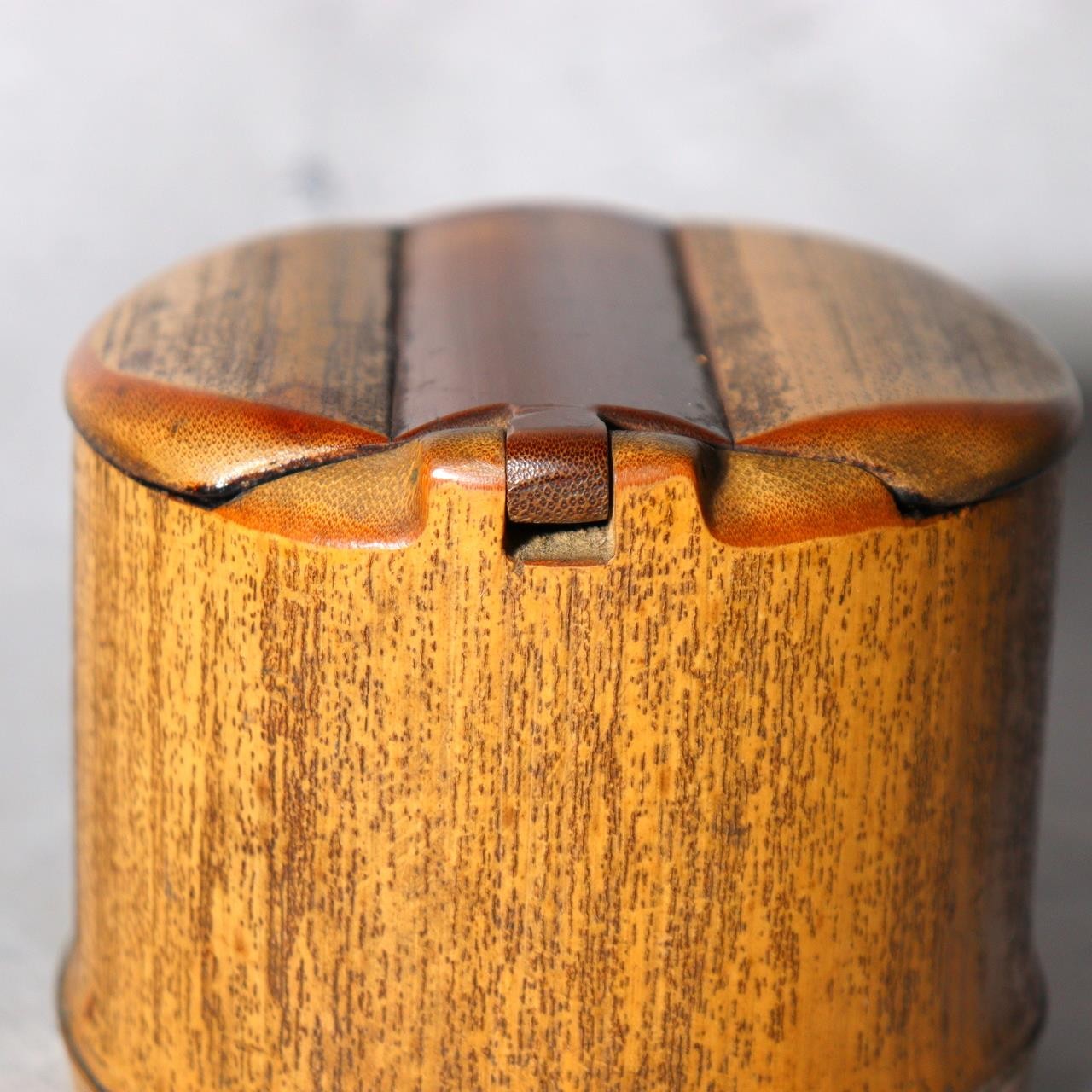 Vintage Japanese Bamboo Lidded Box Hakone Yosegi Chest Lacquer Sake Cup Set13