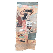 Late Edo Japanese Boro Nobori Flag Samurai Hand Painted Hemp BRKW17315