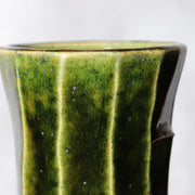 Japanese Vintage Oribe Ware Vase Kita Gama Kiln Abstract Forest Design 24cm10