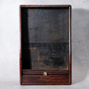 Japanese Vintage Tambour Roll-Top Wooden Box - "Jabara" Slatted Lid Showa Era4
