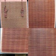 Vintage Japanese Bamboo Sudare Blinds Set of 2 Fabric Border Tassels VG4265