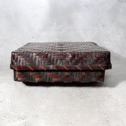 Vintage Japanese Bamboo Woven Rectangular Deep Box Geometric Pattern3