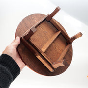 Vintage Japanese Wooden Miniature Chabudai Round Table Display Stand 11.6inch3