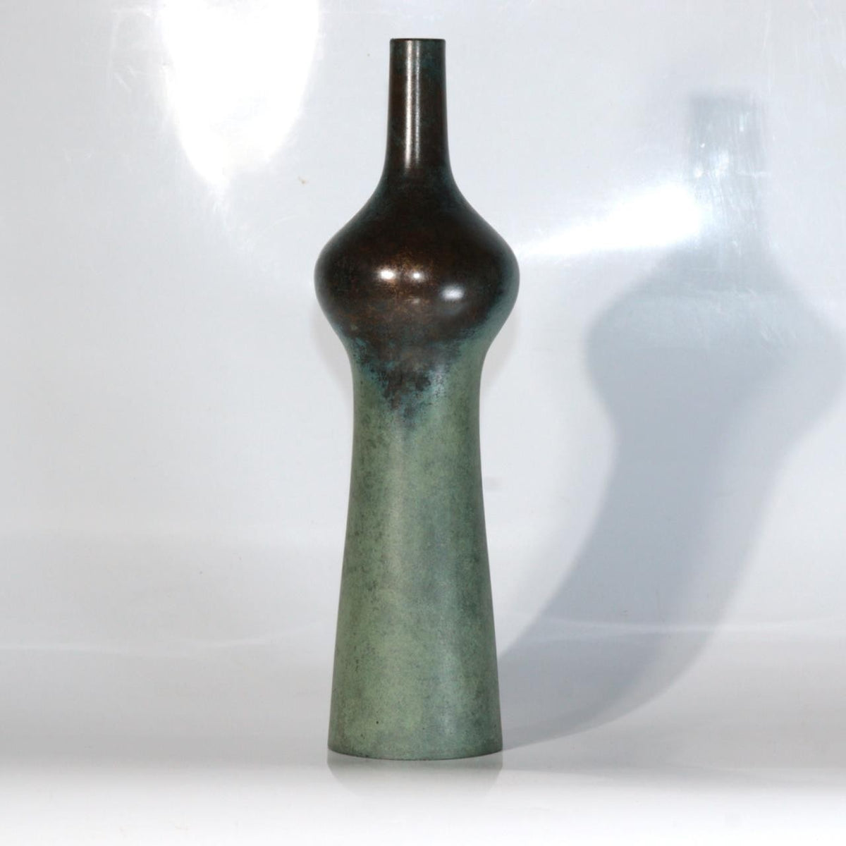 Vintage Japanese Copper Flower Vase Unique Shape Suibyo Water Jug2