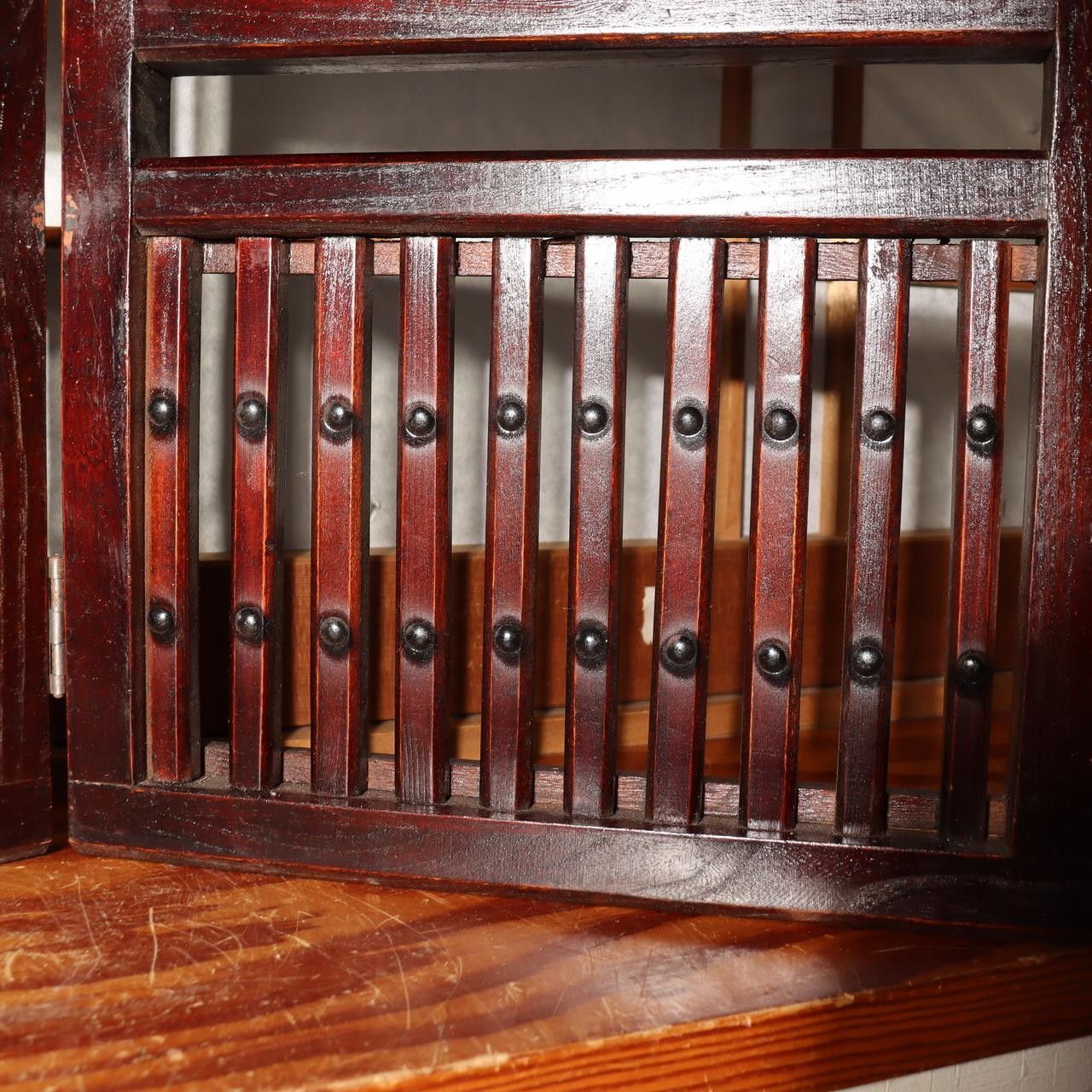 Antique Japanese Wooden Screen Tsuitate Byobu Folding Lattice Partition WO50410