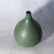 Japanese Bronze Bud Vase Houun  Matte Green Shizuku Teardrop Takaoka Copperware8