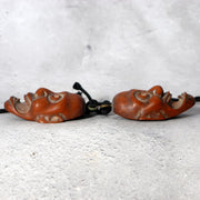 Antique Japanese Boxwood Netsuke Masks - Saru-tobide & Ko-tobide Style - 2pc Set6