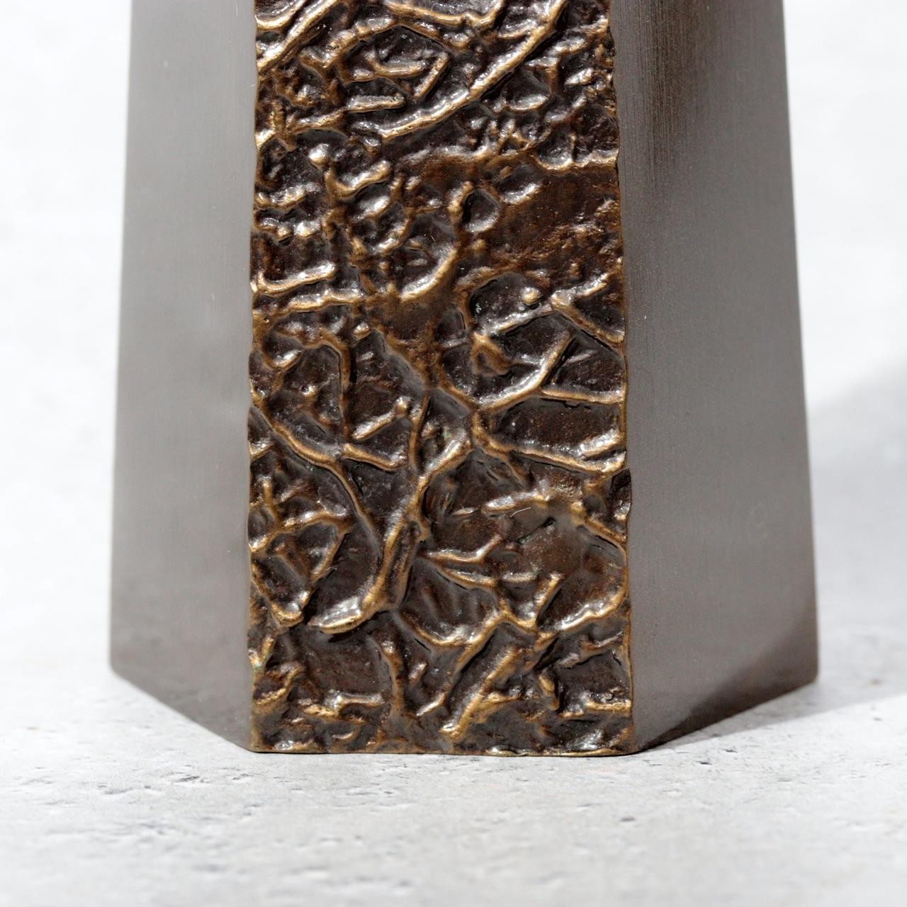 Vintage Takaoka Copperware Bronze Flower Vase Houun Hexagonal Bud Vase BV7746