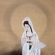 Japanese Hand-painted Silk Hanging Scroll Kakejiku Kannon Dragon Fukai2