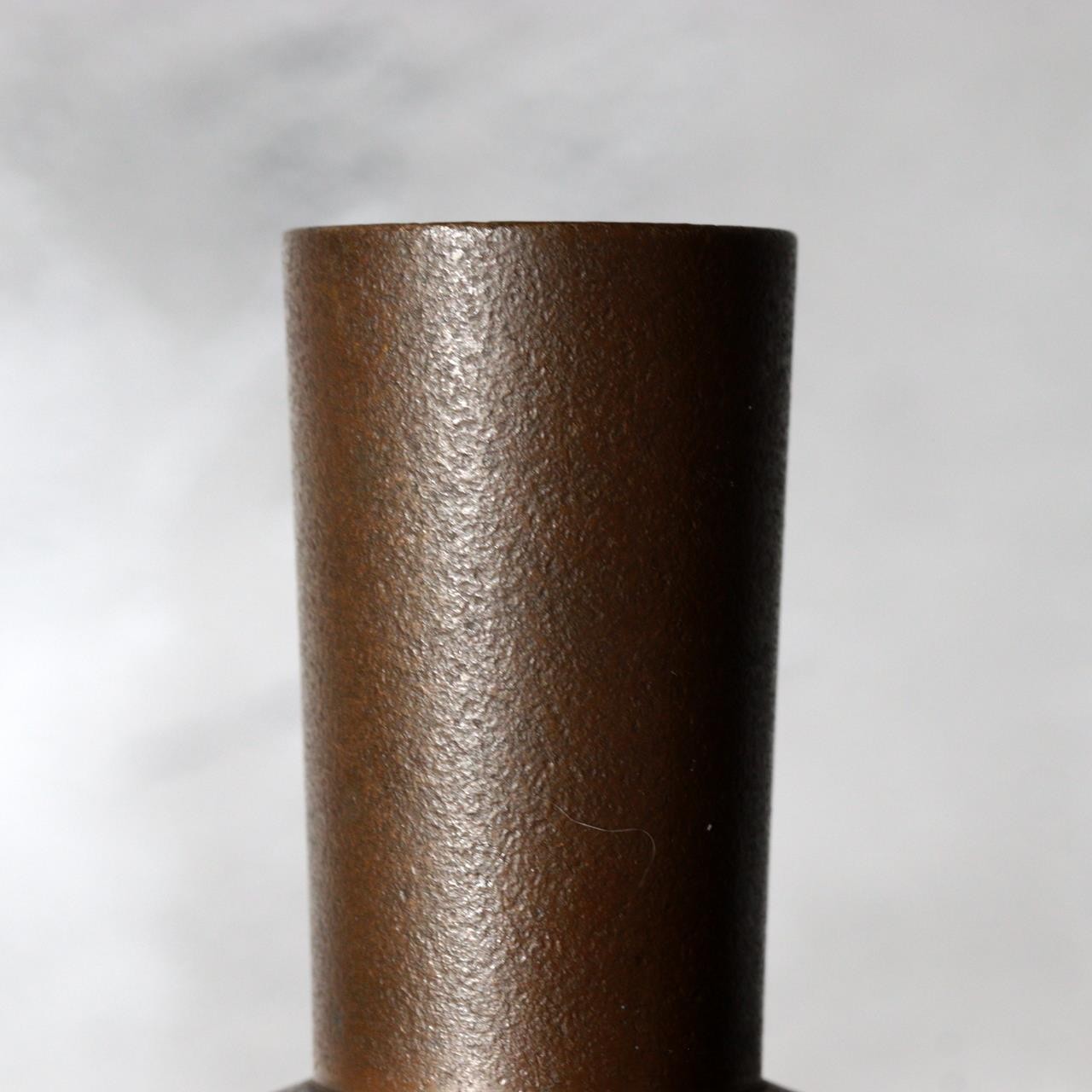 Japanese Kaga Silver Inlay Bronze Vase Wave Motif Kaishu Takahashi BV77516