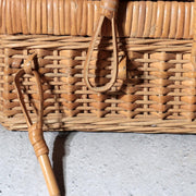 Vintage Japanese Bamboo Woven Basket Trunk Suitcase Bag11