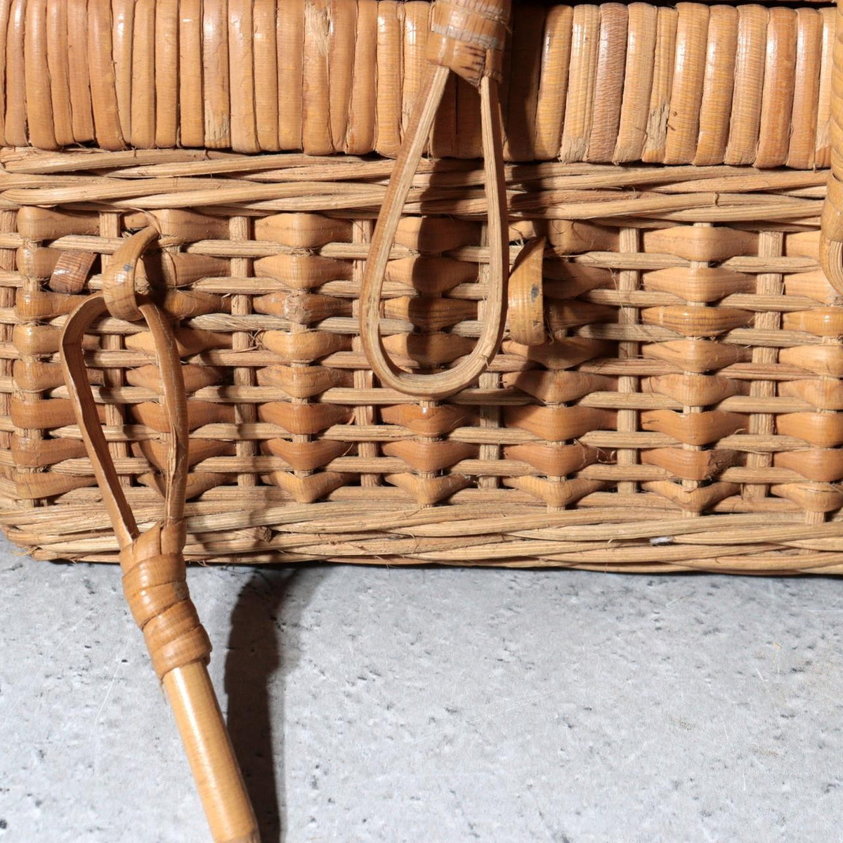 Vintage Japanese Bamboo Woven Basket Trunk Suitcase Bag11