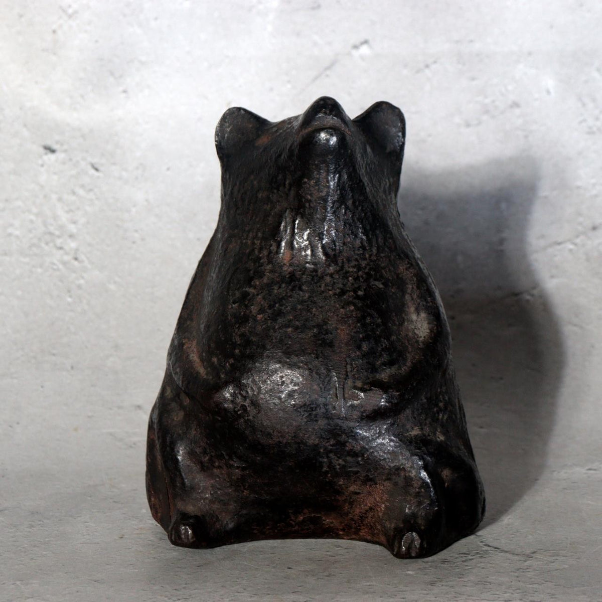 Vintage Japanese Cast Iron Tanuki Raccoon Dog Figurine Incense Burner BOSa741
