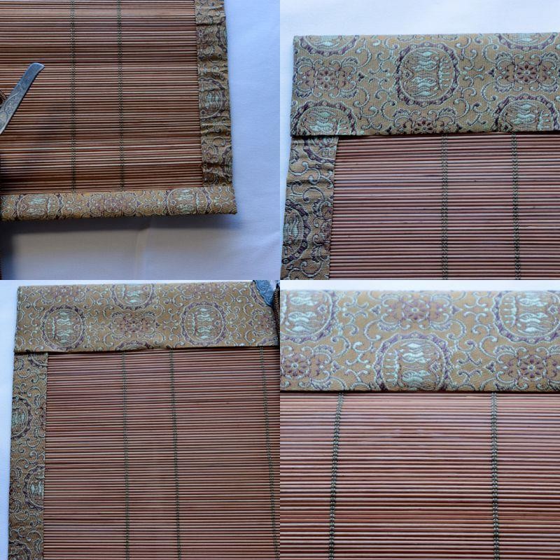 Japanese Bamboo Misu Sudare Blinds Set of 4 Engraved Hooks Box3