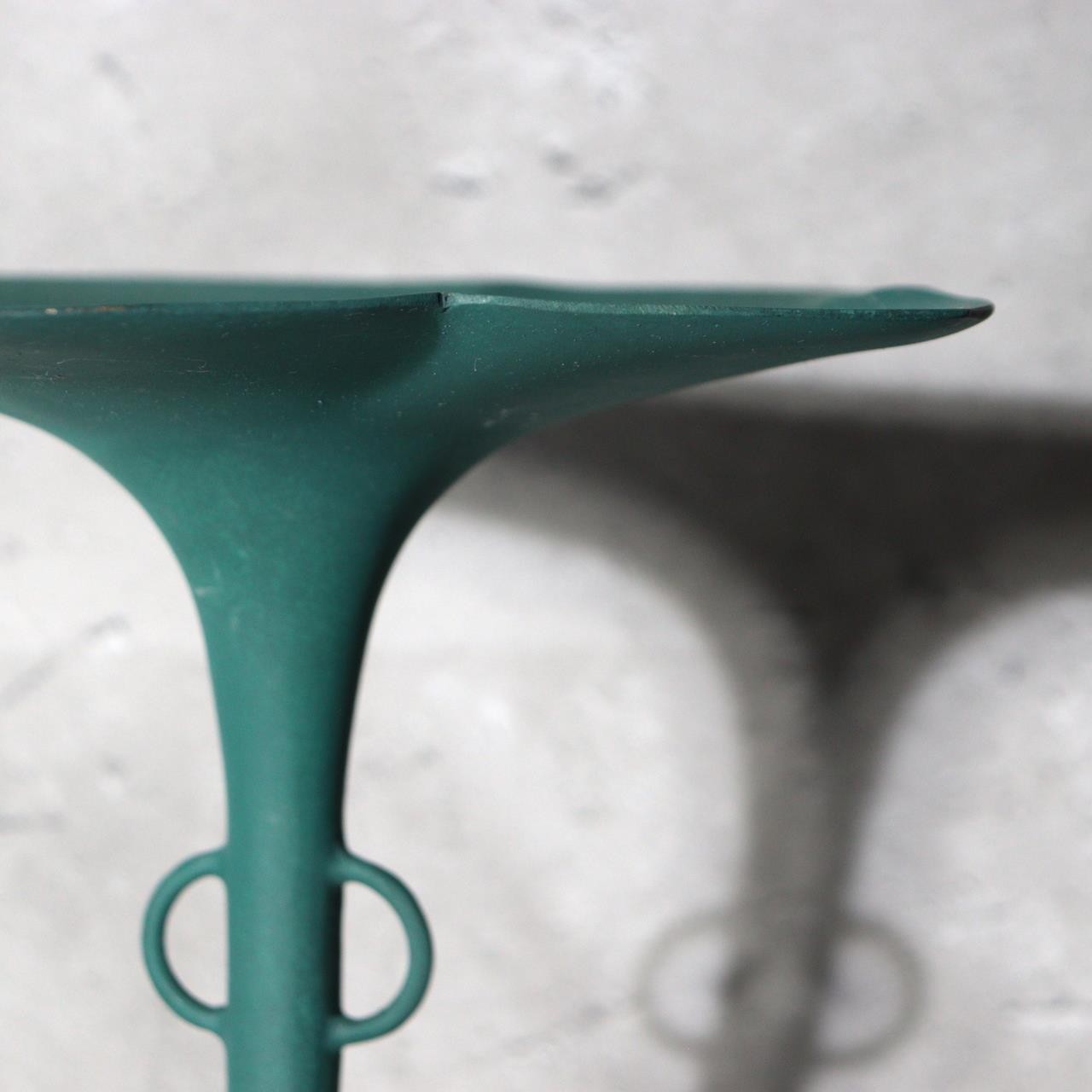 Japanese Bronze Flower Vase Ikenobo Kikyo Ichimonji Yoshiyuki Green15