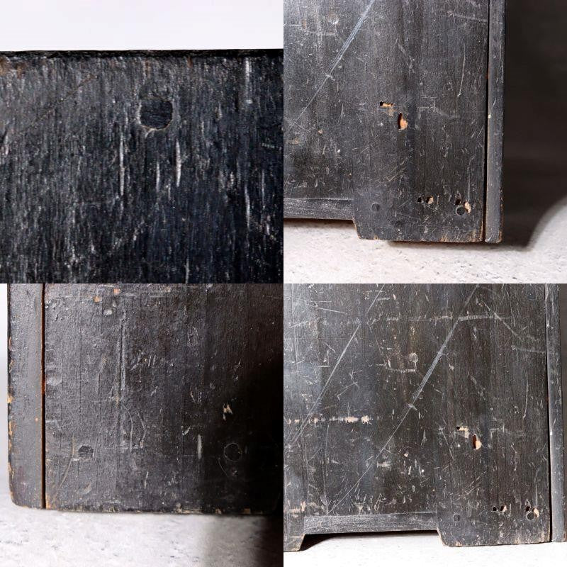 Antique Japanese Samurai Era Rare Prop Real Edo Period Tansu Cabinet Wooden Pegs7