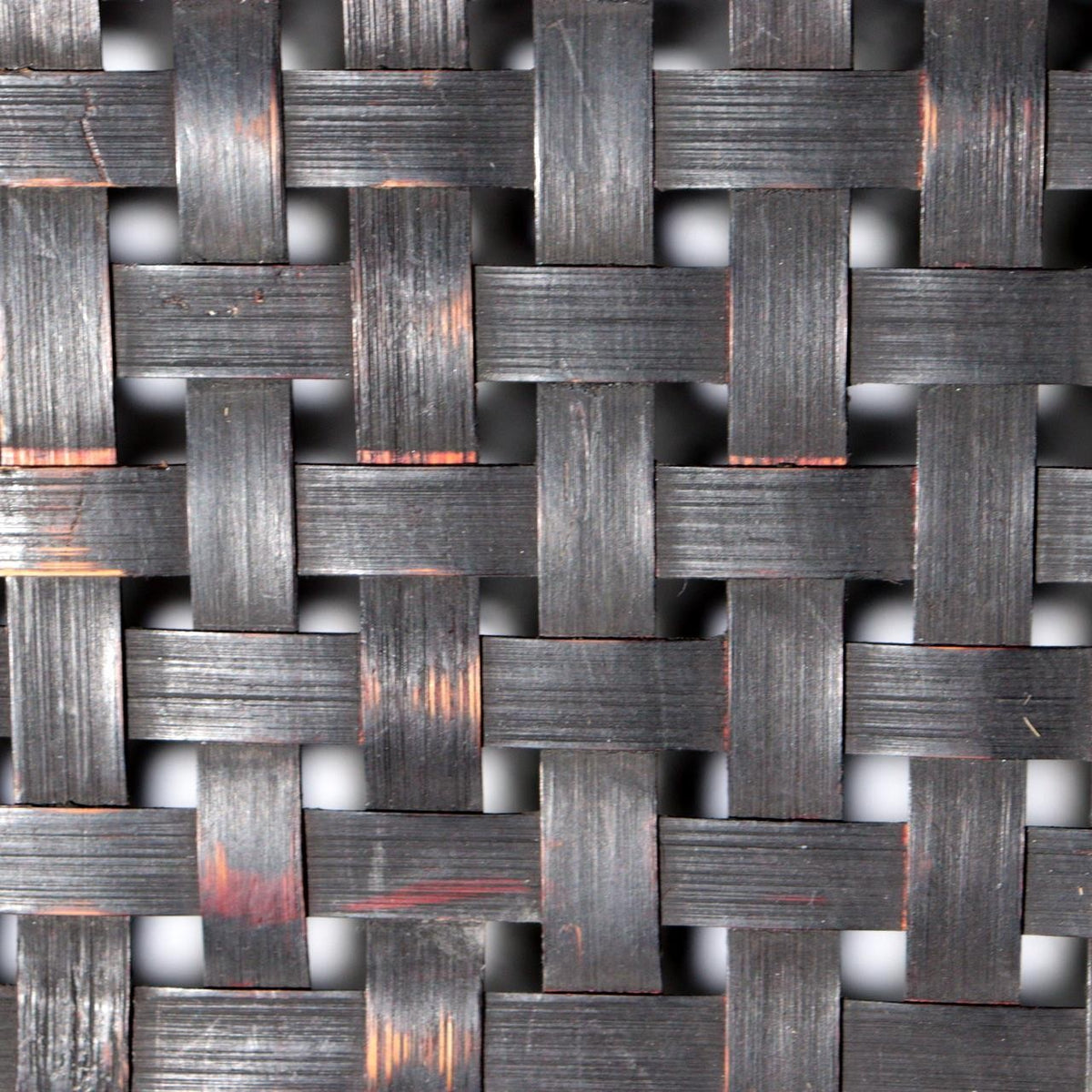 Vintage Japanese Bamboo Woven Rectangular Box Two-Tone Basketry16