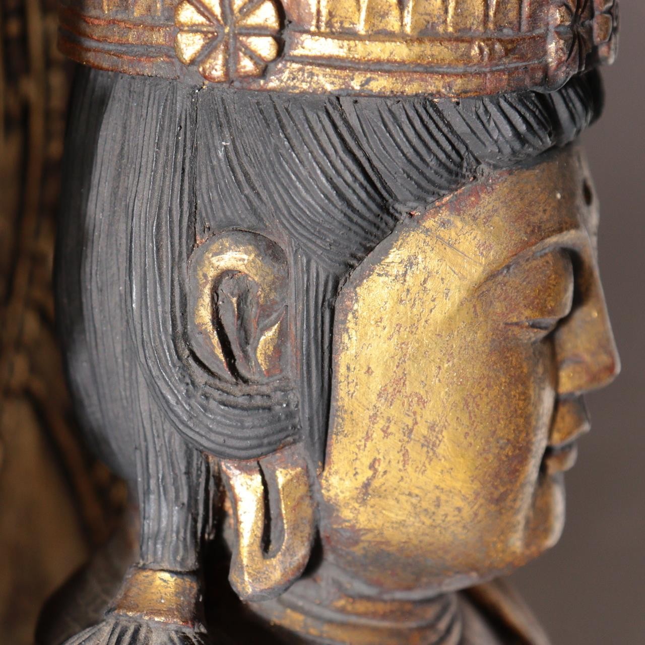 Antique / Vintage Japanese Wooden Dainichi Nyorai Buddha Statue Circa 1900-1940s9