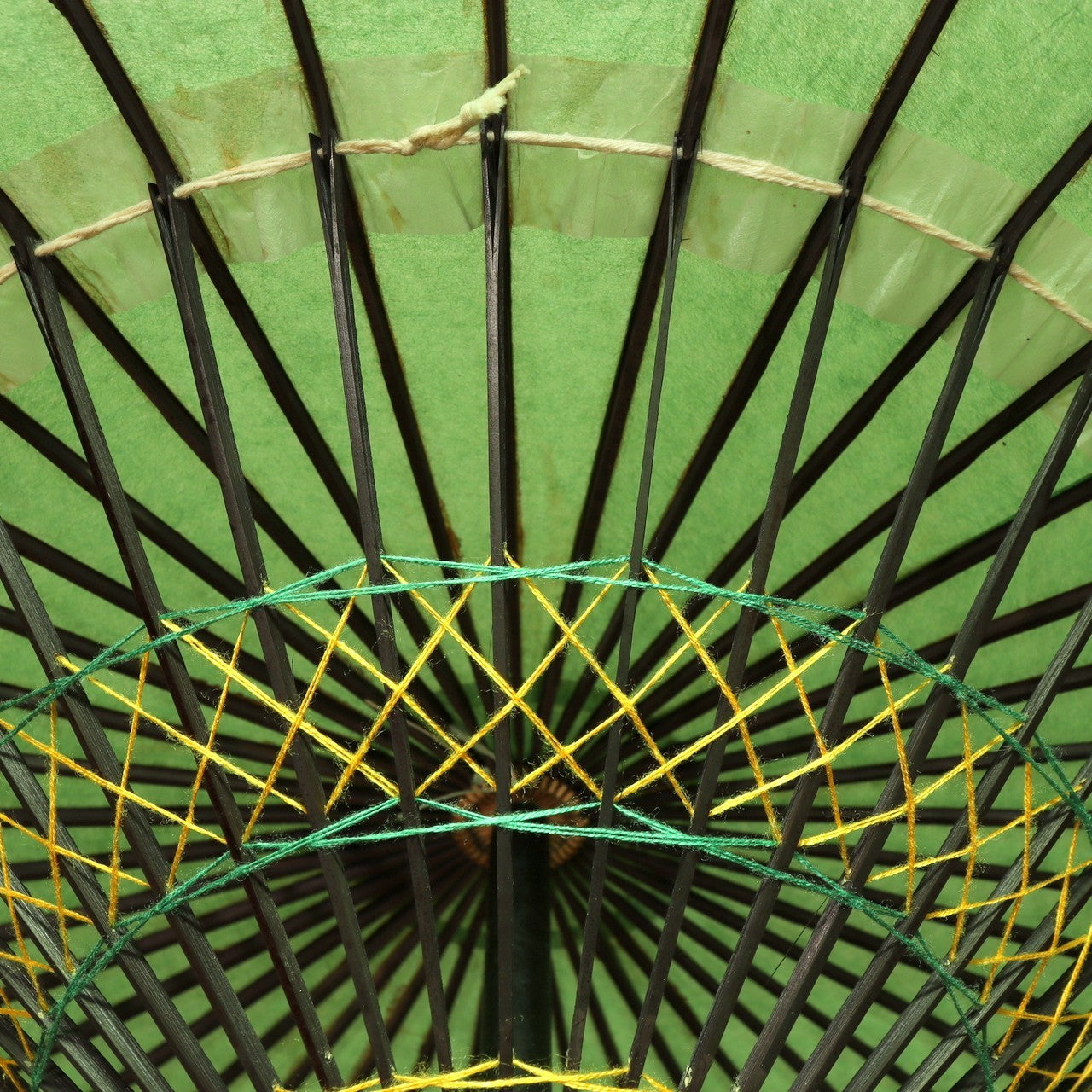 Japanese Wagasa Bamboo Umbrella Green Geisha Maiko Dance Prop Detachable WO50915