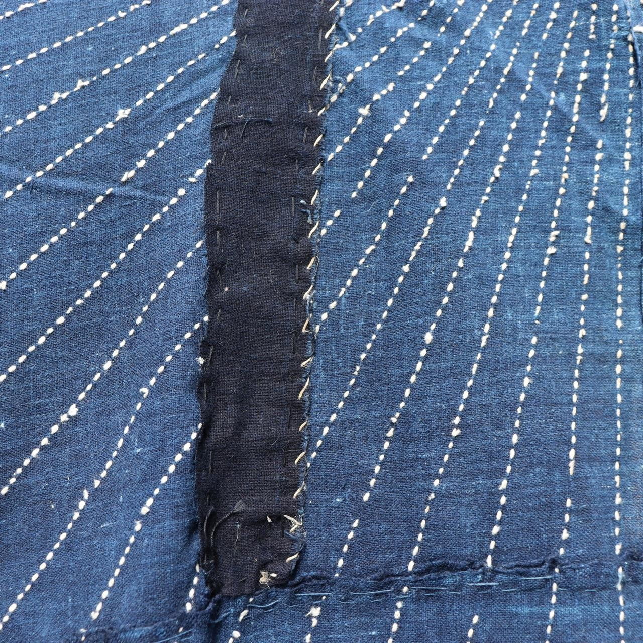 Antique Japanese Indigo Boro Sashiko Textile - Meiji / Taisho Era 155x142cm12