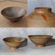 Japanese Vintage Bizen Ware Matcha Tea Bowl Signed Hira-chawan Modern Era10