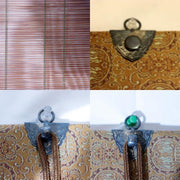 Japanese Bamboo Misu Sudare Blinds Set of 4 Engraved Hooks Box13