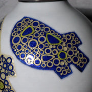 Japanese Cloisonne Enamel Silver Rim Vase Hiroaki Ota Abstract Motif Tomobako9