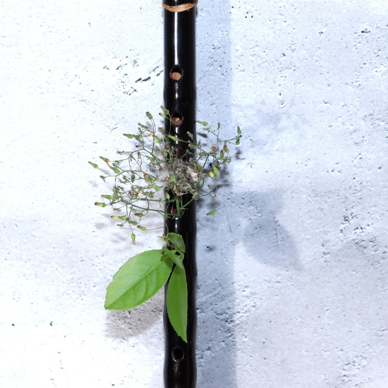 Authentic Edo  Japanese Shinobue Flute  Lacquer Antique Mitchell Flower Vase13