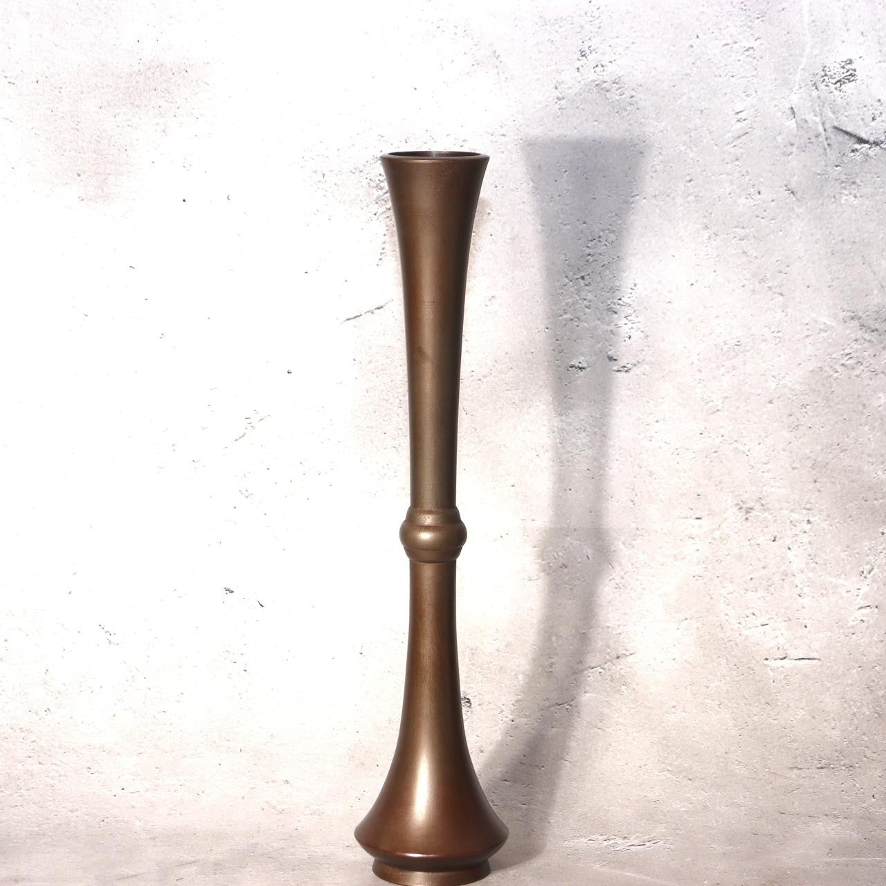 Vintage Japanese Bronze Vase Shoryu Red Patina Spots with Wooden Box BV2183