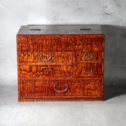 Vintage Japanese Tamamoku Wood Haribako Sewing Box Ko dansu WO6281
