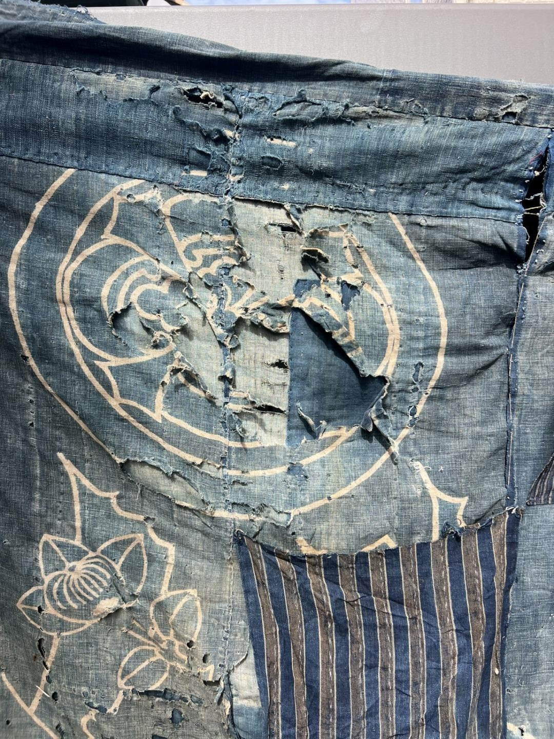 Authentic Antique Japanese Boro Textile - Indigo Patched Sashiko Cotton22