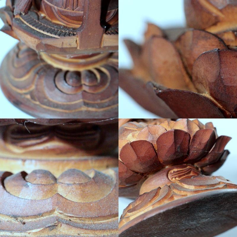 Vintage Japanese Wooden Carved Juichimen Senju Kannon Buddha Statue Glass Case10