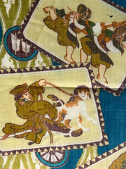 Vintage Japanese Silk Kofu Fabric Rare Pattern Kendo Military Dog Yabane BRKW1875