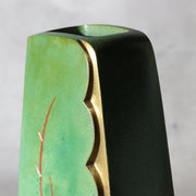 Vintage Japanese Bronze Vase Hassho Neya Churyoku Green Patina with Daiza15