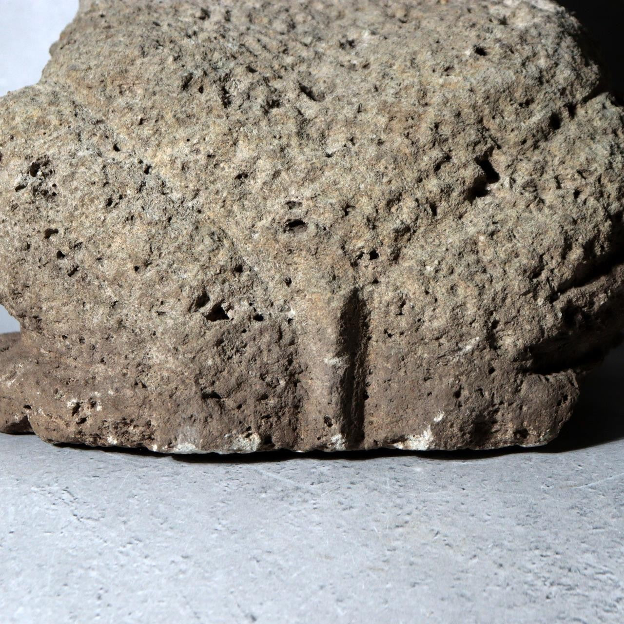 Japanese Carved Porous Stone Frog Sculpture Garden Ornament BT25615
