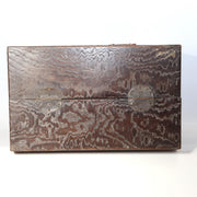 Antique Japanese Haribako Sewing Box Meiji Keyaki/Tamo Wood Brass Hardware Drawe10