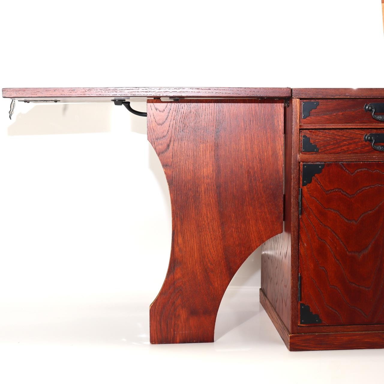 Japanese Wood Sewing Box Hari-bako Folding Worktop Ko-tansu 34cm3